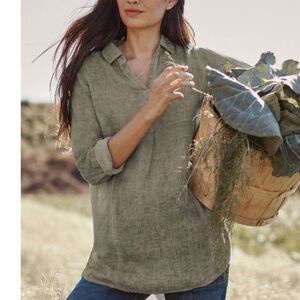 J. Jill Sage Love Linen Tunic Shirt